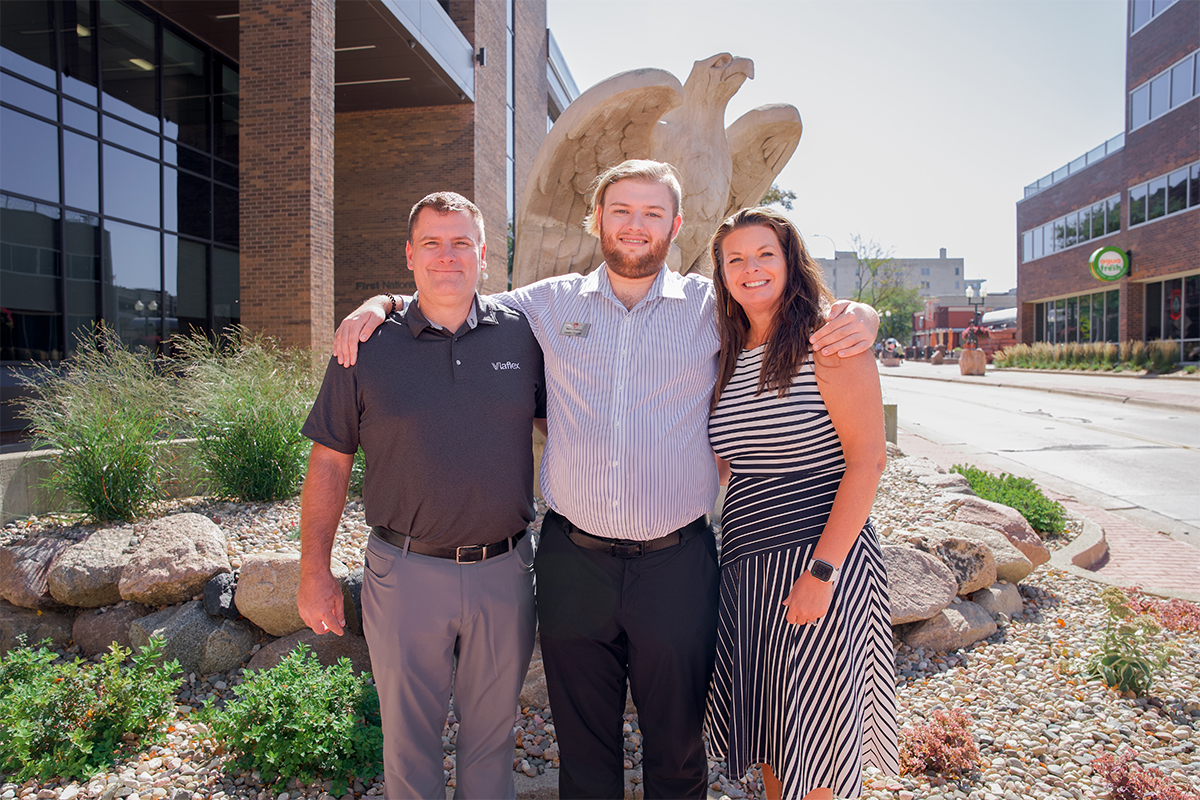 Landon Wagner with his parents.