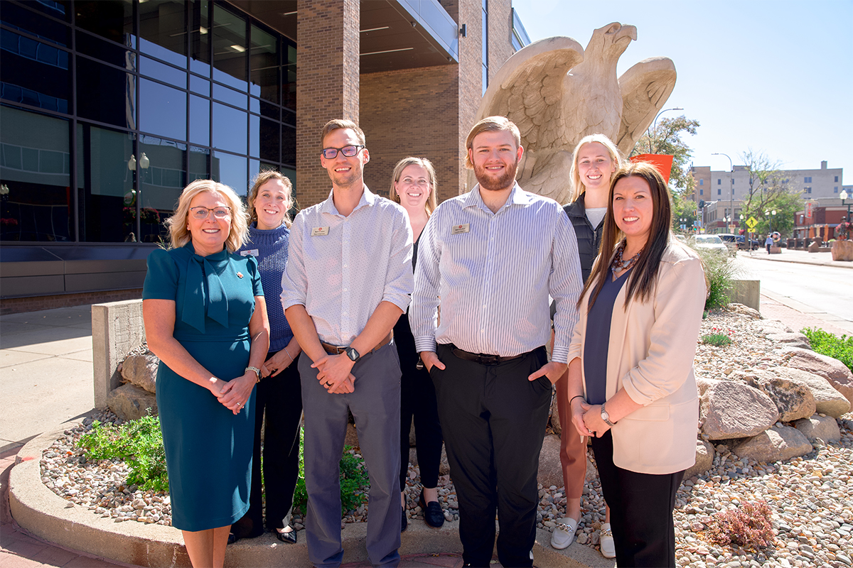 Landon Wagner with First National Bank's Employee Experience team.