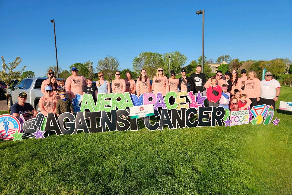 A group of First National Bank teammates at the Avera Race Against Cancer.