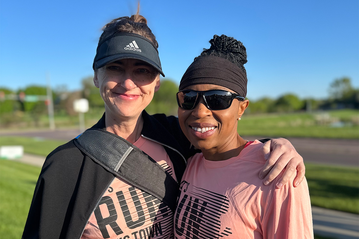 Two women at the Avera Race Against Cancer.