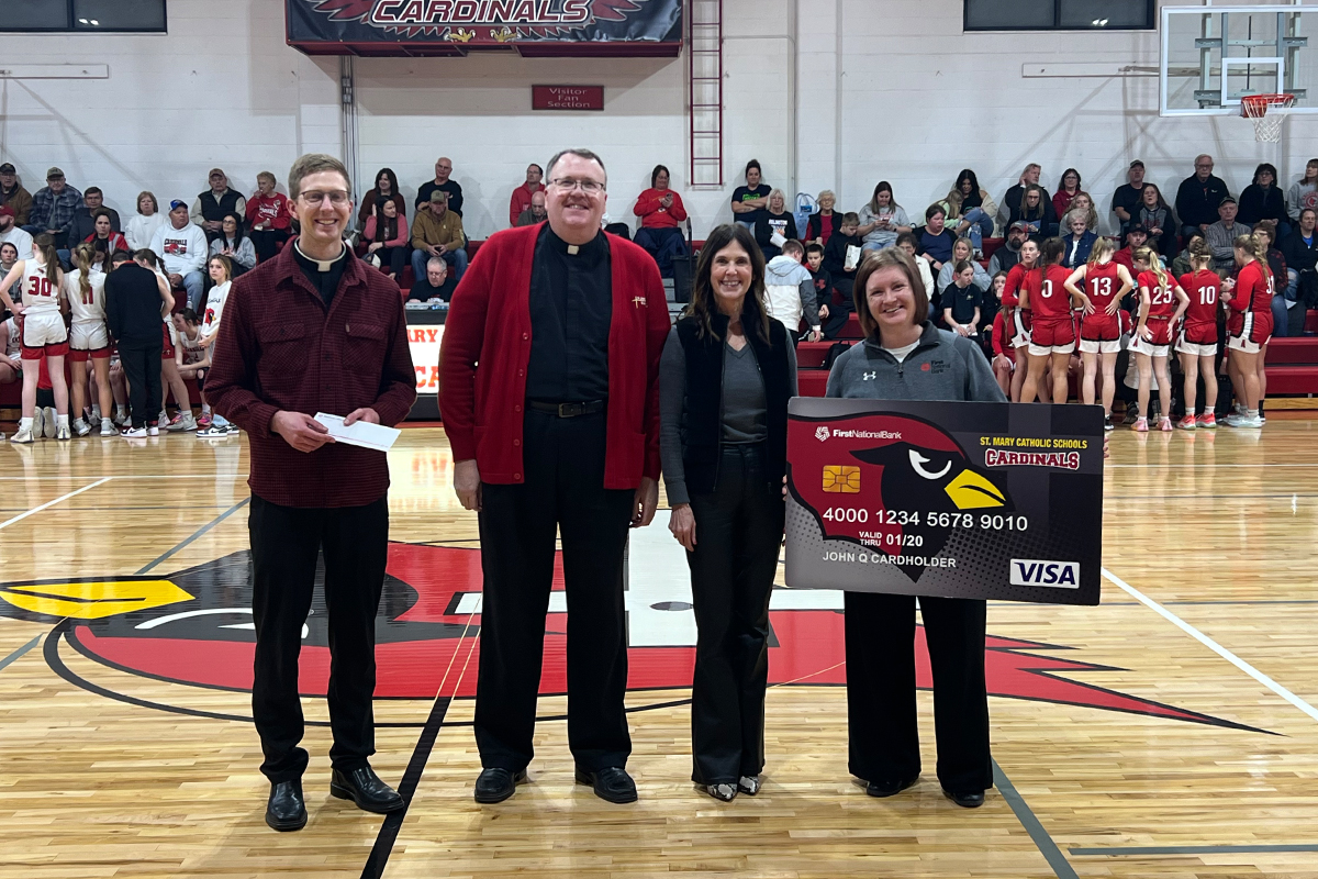 A Community Card check presentation for Dell Rapids St. Mary Catholic Schools.