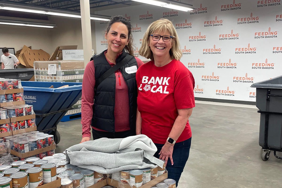 Two women volunteering at Feeding South Dakota.